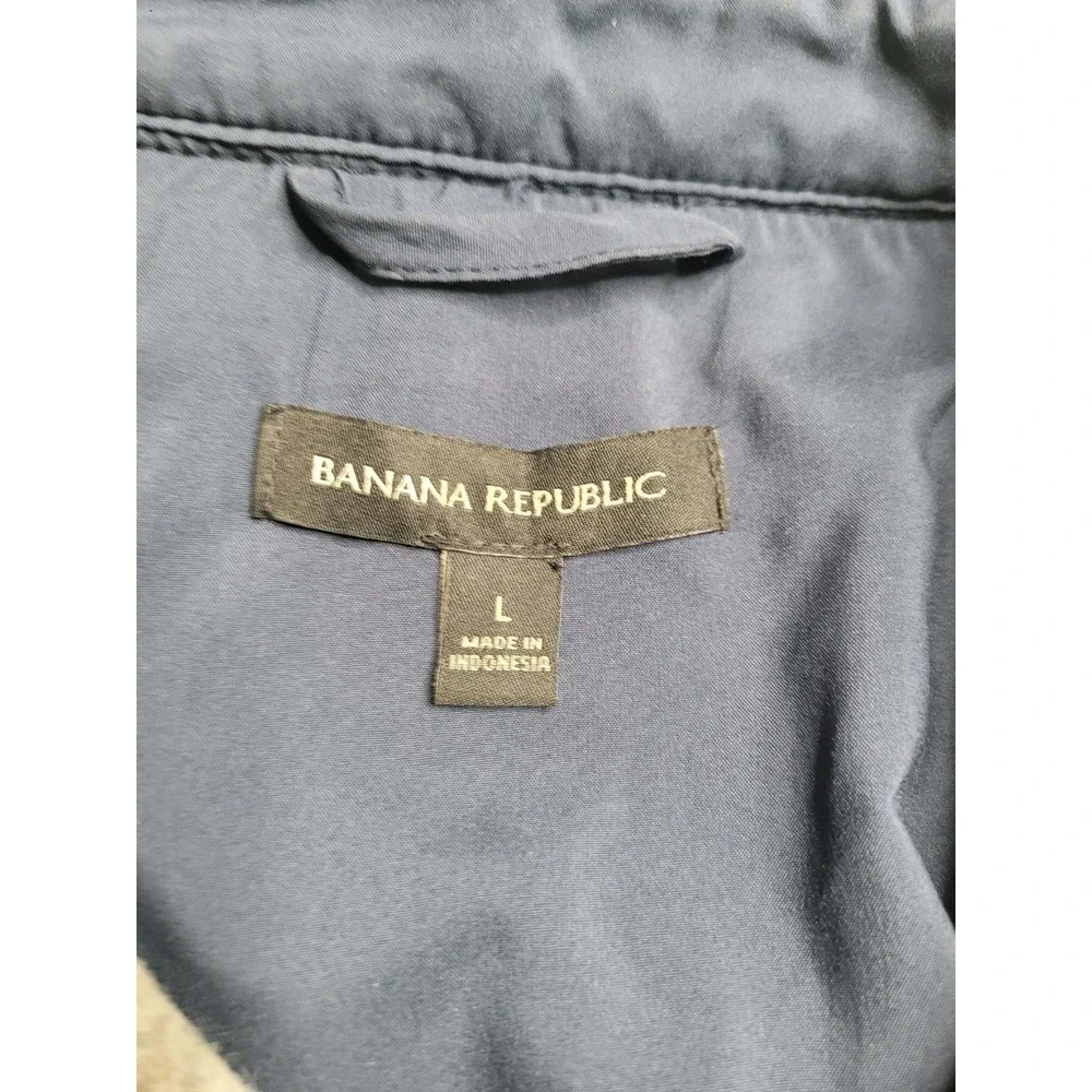 Banana Republic Mens L Heritage‎ Shirt Jacket Plaid Check Blue Heavyweight